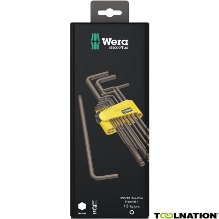 Wera 05021721001 950/13 Hex-Plus Imperial 1 SB Stiftsleutelset, inch, BlackLaser, 13-delig - 1