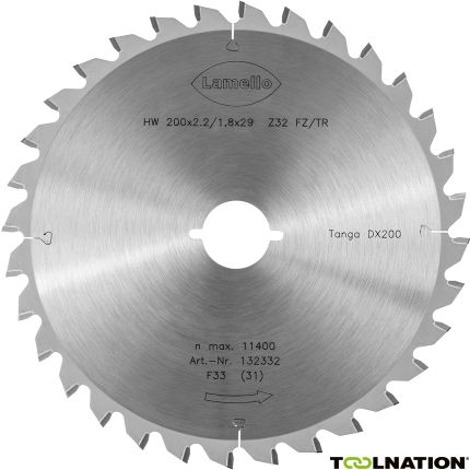 Lamello 132332 Zaagblad Z32 Ø 200 × 2.2 × 29 mm (snijdiepte 70 mm) voor DX200 - 1