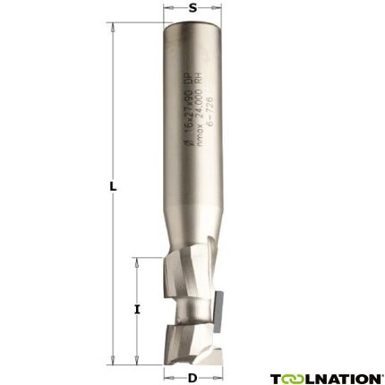 CMT 140.161.61 Diamant frees met scherende snij-plakketten 16 mm, schacht 16 x 45mm - 1