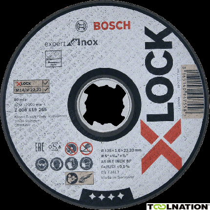 Bosch 2608619265 X-LOCK Doorslijpschijf Expert for Inox 125 mm x 1,6 mm AS 46 T INOX BF - 2