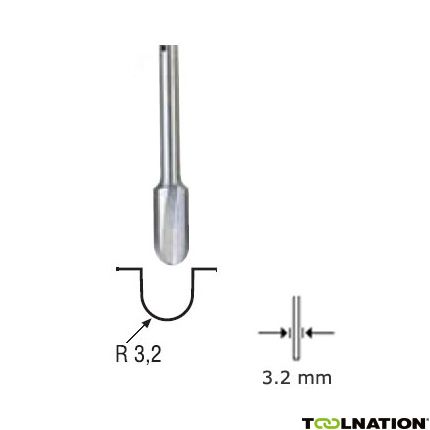 Proxxon 29030 Holkeelfrees 6.4 mm, schacht 3.2 mm - 1