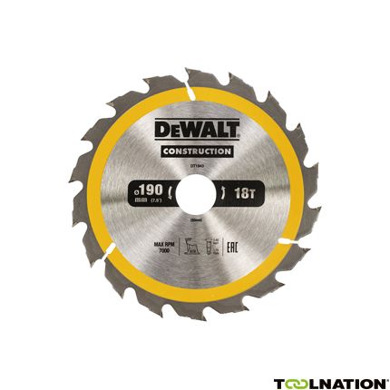 DeWalt DT1943-QZ Cirkelzaagblad 190 x 30 mm 18T ATB 20° - 1