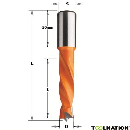 CMT 308.060.11 Drevelboor HM 6mm, schacht 10x20 rechts - 1