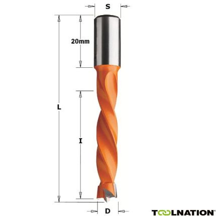 CMT 309.050.12 Drevelboor 5mm, schacht 10x20 links - 1