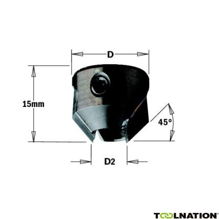 CMT 316.050.11 Opsteekverzinker 16mm D2: 5mm rechts - 1