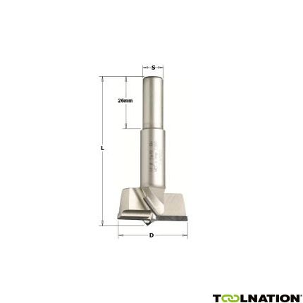 CMT 317.350.61 Diamant Cylinderkopboor, rechts 35mm. - 1