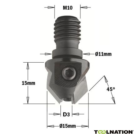 CMT 350.030.11 Verzinker met schroefdraad aanluisting 3mm, schacht M10, rechts - 1