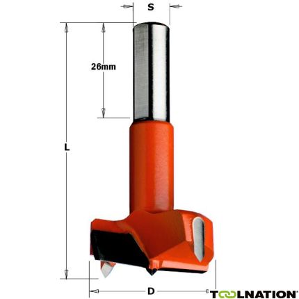 CMT 369.140.11 Cylinderkopboor 14mm, schacht 10x26, rechts - 1