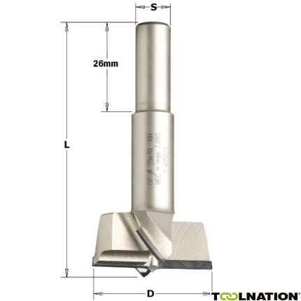 CMT 369.150.62 Cylinderkopboor diamant 15mm, schacht 10x26, links - 1