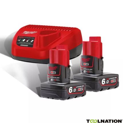 Milwaukee 4933451903 M12 NRG-602 M12™ NRG pack - 2 x accu 12V 6.0Ah + C12C lader - 1