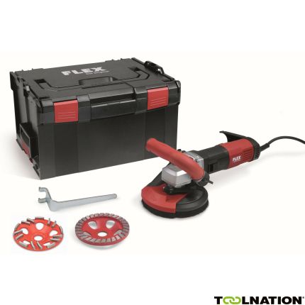 Flex-tools 513474 LDE 16-8 125 R, Kit Turbo-Jet II Betonschuurmachine voor stofvrij schuren 125mm + E-Jet en Turbo-Jet II diamantkomsteen - 1