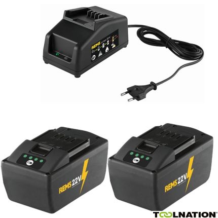 Rems 571592 Power-Pack 22V 9.0Ah Li-Ion 2 x batterie + chargeur - 1