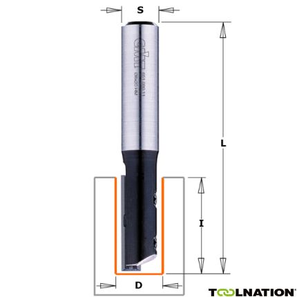 CMT 651.081.11 Rechte frees met wisselbare messen Z1 8 mm schacht 12 mm - 2