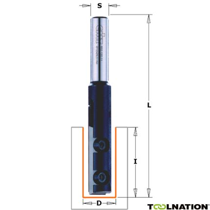 CMT 652.122.11 Rechte frees met wisselbare messen laminaten Z1 12 mm schacht 8 mm - 2