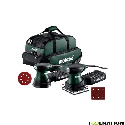 Metabo SET - FSR200 handpalmvlakschuurmachine + FSX200 handpalmexcenterschuurmachine in tas 691125000 - 1