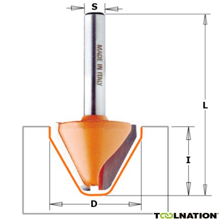 CMT 949.502.11 28 mm Letterfrees aan 60° schacht 12 mm - 1