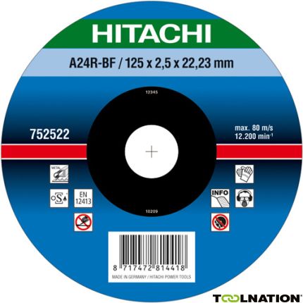 Hitachi 752512 A24R Doorslijpschijf voor metaal 125 x 2,5 x 22,23 mm per 25 stuks - 1