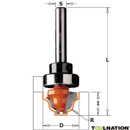 CMT 965.80211B Klassieke Profielfrees + geleidelager op schacht D schacht 12 mm - 2