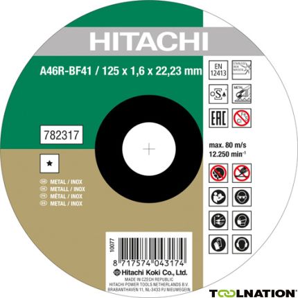 Hitachi 782316 A46R-BF41 Doorslijpschijf voor RVS/metaal 115 x 1,6 x 22,23 mm per 25 stuks - 1