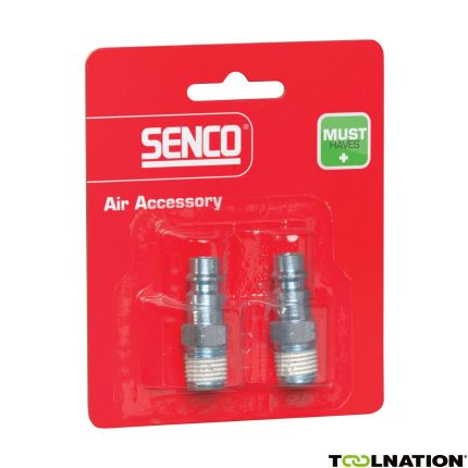 Senco 4000100 Plug uni / buitendraad NPT 1/4" blister à 2 stuks - 1