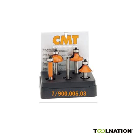 CMT 700.005.03 Set van 5 frezen in pvc kistje schacht 6 mm HM - 1