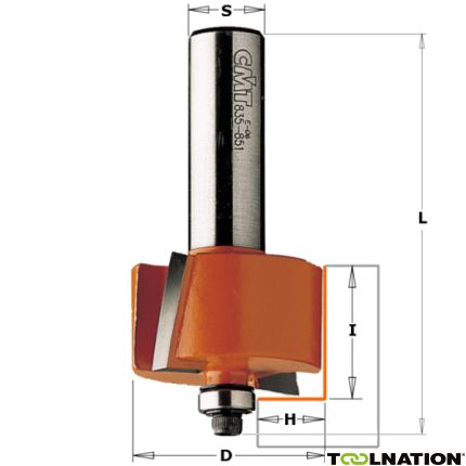 CMT 935.851.11 Rabatfrees + kopse geleider 34,9 x 19 mm schacht 12 mm - 2