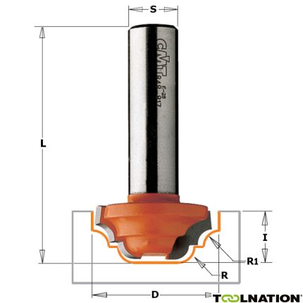 CMT 748.190.11 19 mm profielfrees R=4 schacht 6 mm - 1