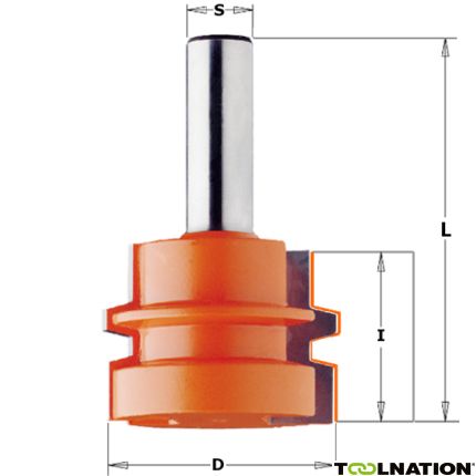 CMT 955.501.11 Trapeziumverlijmfrees schacht 12 mm - 1