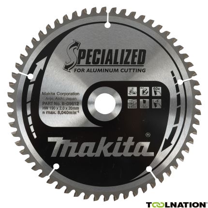 Makita B-09553 HM-zaagblad Spec. Aluminium 160 x 20 x 60T - 1