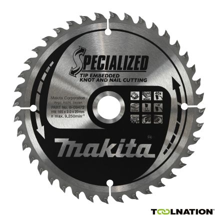 Makita B-09503 HM zaagblad Tip E 190 x 30 x 40T - 1