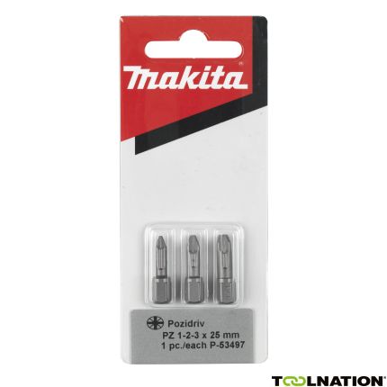 Makita 3-delige Torsion schroefbitset Pozidrive, PZ1x25/ PZ2x25/ PZ3x25mm - 1