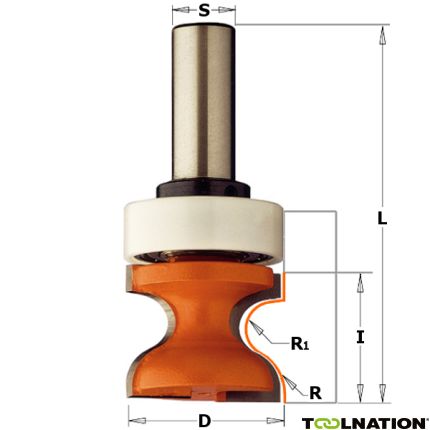 CMT 955.80511B Vensterbankfrees + geleidelager op schacht 38,1 mm schacht 12 mm - 2