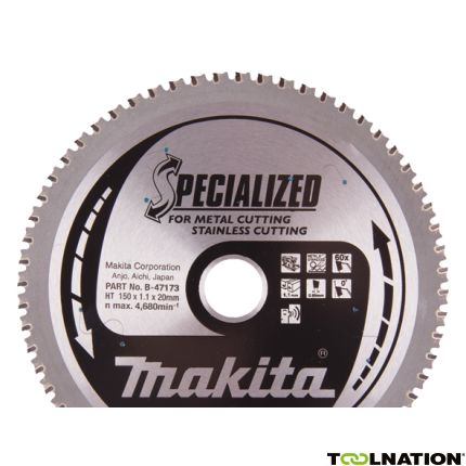 Makita B-47058 Cirkelzaagblad RVS/Staal Specialized 150x20x1,1 60T 0° - 1