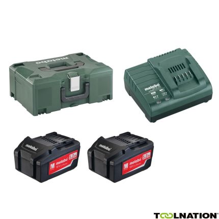 Metabo 685065000 Accu Pakket 2 x 18V 5,2Ah Li-Ion + Lader ASC30-36 in Metaloc - 1