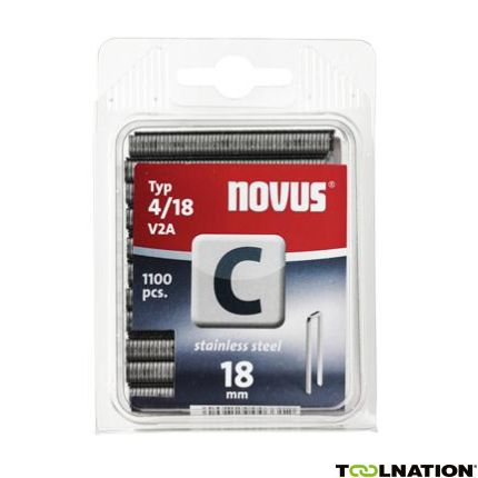 Novus 042-0459 C 4/18 nieten RVS 18 mm 1100 Stuks - 1