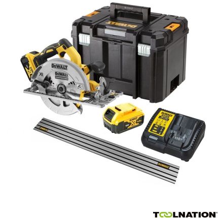 Dewalt DCS572P2-QW XR FlexVolt 18 Volt 5,0Ah Li-Ion Cirkelzaag 184 mm + geleiderail 1500 mm + 5 jaar dealer garantie! - 1