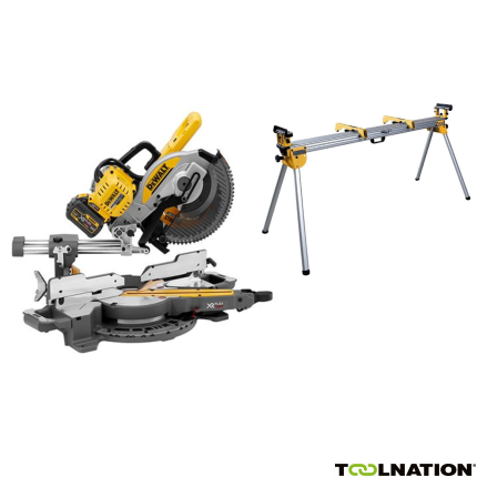 DeWalt DCS727T2SET-QW XR FlexVolt 54 Volt 6,0Ah Li-Ion Afkort- en verstekzaagmachine 250 mm + DE7023 onderstel - 1