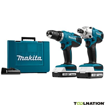 Makita DK18041 - DF457D Accuboor + TD127D Slagschroever 18V 1,5 AH Li-ion - 1