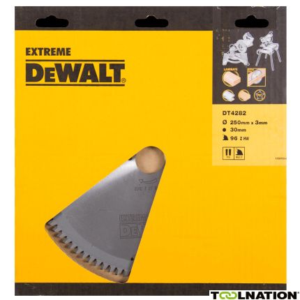 DeWalt DT4282-QZ DT4282 HM zaagblad 250 x 30 x 96T trapezium, negatief 5° - 1