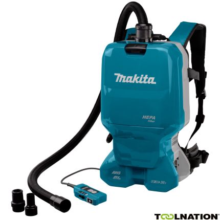 Makita DVC665ZU Ruggedragen Stofzuiger 2x18V excl. accu"s en lader met machine aansluiting en 3 adapters, met AWS zender - 1