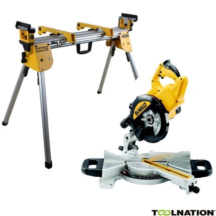 DeWalt DWS774SET-QS DWS774SET XPS Telescopische afkort- en verstekzaag 1400 Watt 216 mm + DE7033 Onderstel - 2