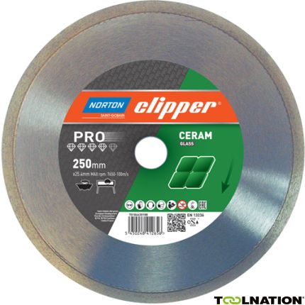 Clipper 70184630187 Pro Ceramic Glass Diamant zaagblad 230 x 25,4 mm - 1