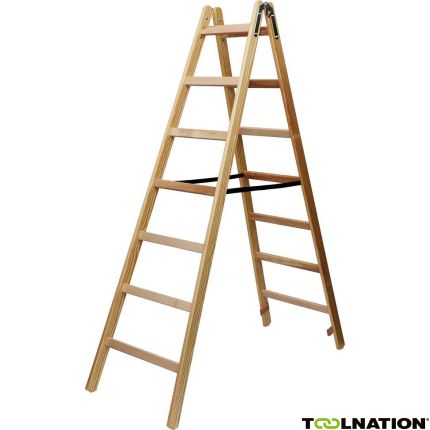 Brennenstuhl 1481080 Houten ladder 2x8 sporten Hoogte bok ladder 2,11m - 1