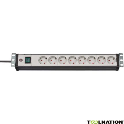 Brennenstuhl 1156057018 Premium-Line 19" stekkerdoos voor schakelkasten 8-voudig zwart/lichtgrijs 3m H05VV-F 3G1,5 19"-formaat - 1