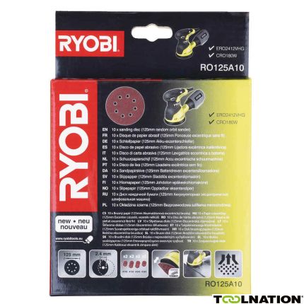 Ryobi 5132002608 RO125A10 Excenterschuurpapierset 125 mm - 1