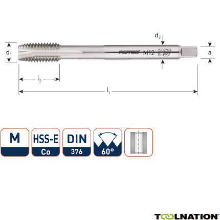 Rotec 321.4200B HSS-E OPTI-LINE machinetap DL DIN 376B M42x4,5 - 1