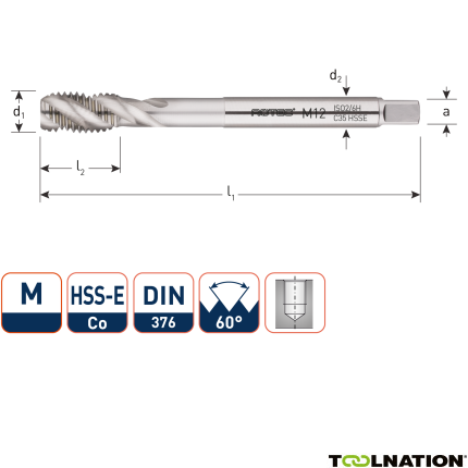 Rotec 321.2400C HSS-E OPTI-LINE machinetap BL DIN 376C/35° M24x3,0 - 1