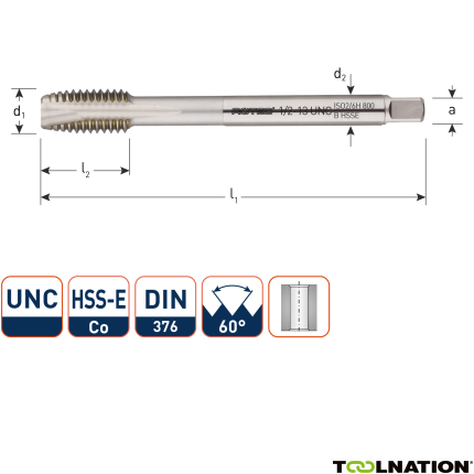 Rotec 338.0240 HSSE 800 M.Tap UNC 9/16-12 - 1