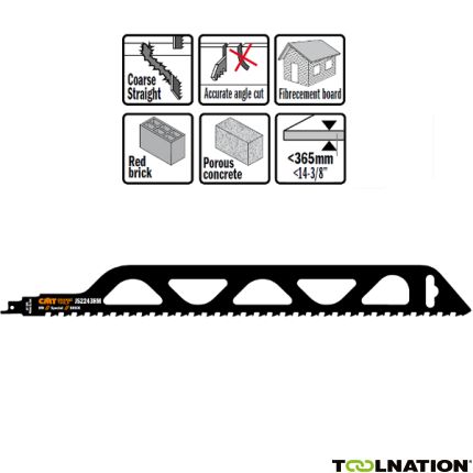 CMT JS2243HM Reciprozaagblad 1 stuks HM 455mm x 1,5 x 2TPI Toepassing: Voor grote stenen. - 1