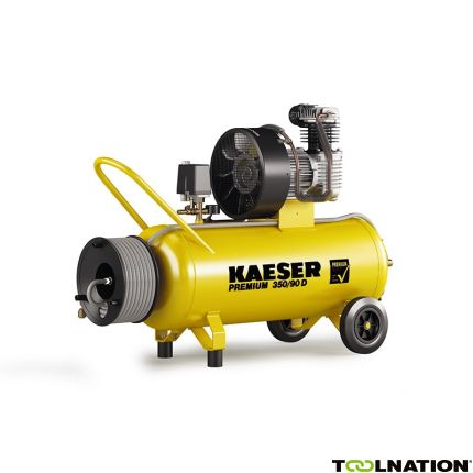 Kaeser 1.1816.10010 Premium 350/90D Zuigercompressor 400 Volt + Haspel incl. 20 mtr. luchtslang - 2